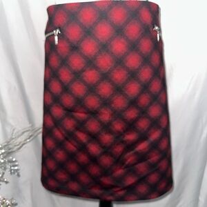 Plaid Red and Black Women's Skirt